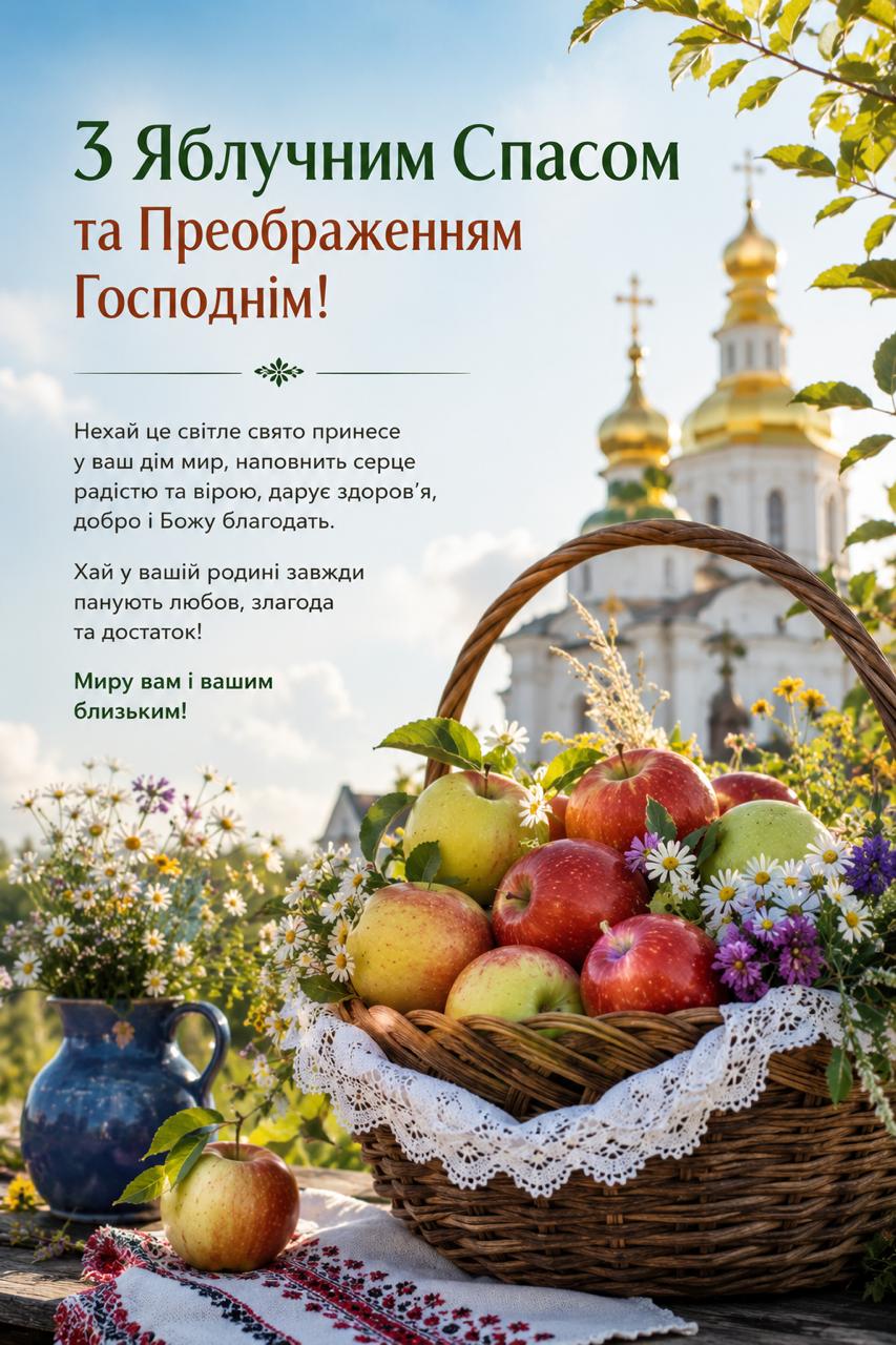 Християнське привітання з Преображенням Господнім