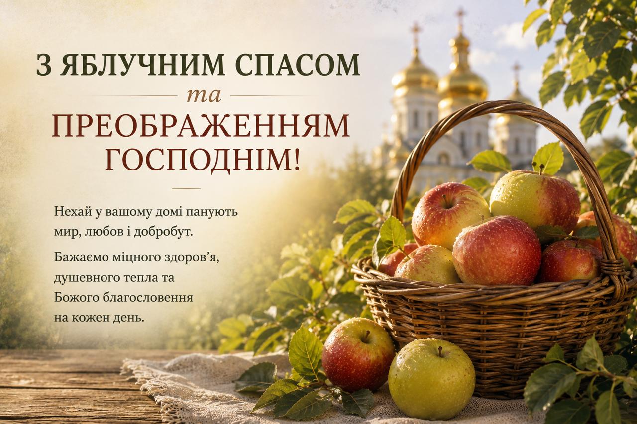 Коротке привітання з Яблучним Спасом українською мовою