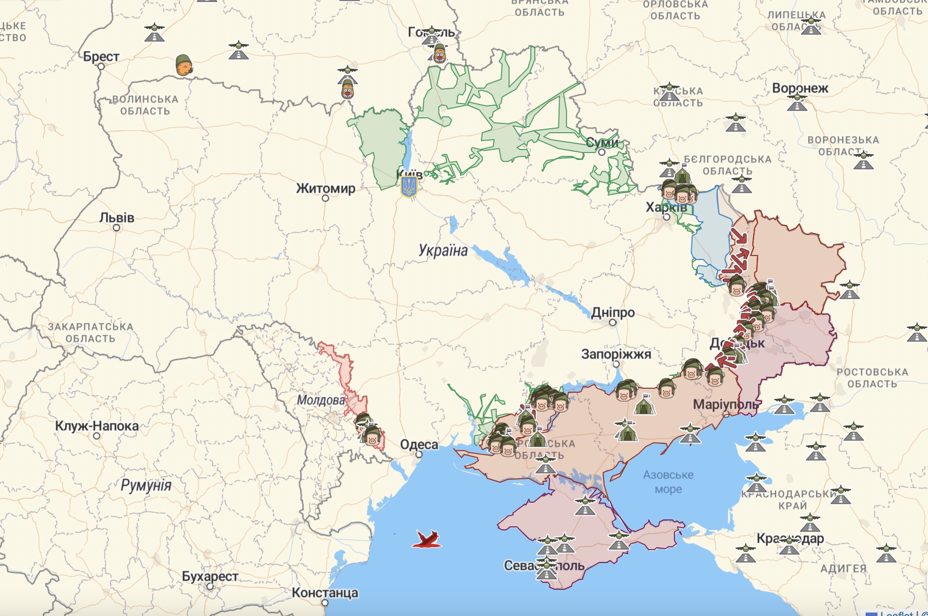 Онлайн-карта бойових дій від Deep State станом на 13 вересня 2022 року