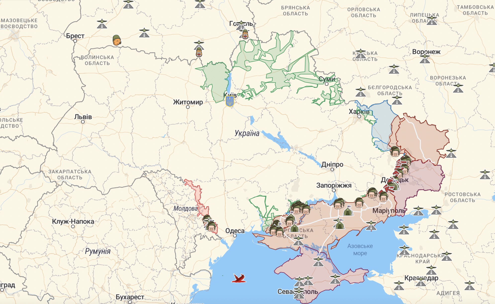 Онлайн-карта бойових дій від Deep State станом на 20 вересня 2022 року