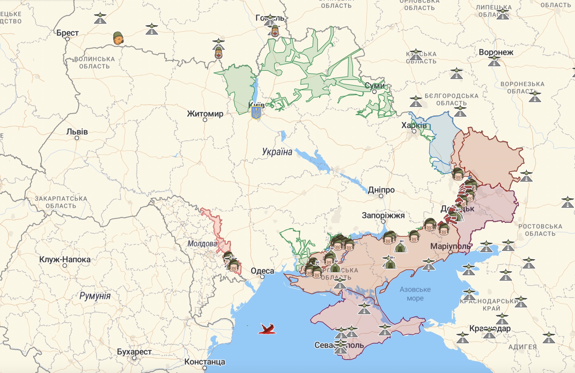 Онлайн-карта бойових дій від Deep State станом на 25 вересня 2022 року