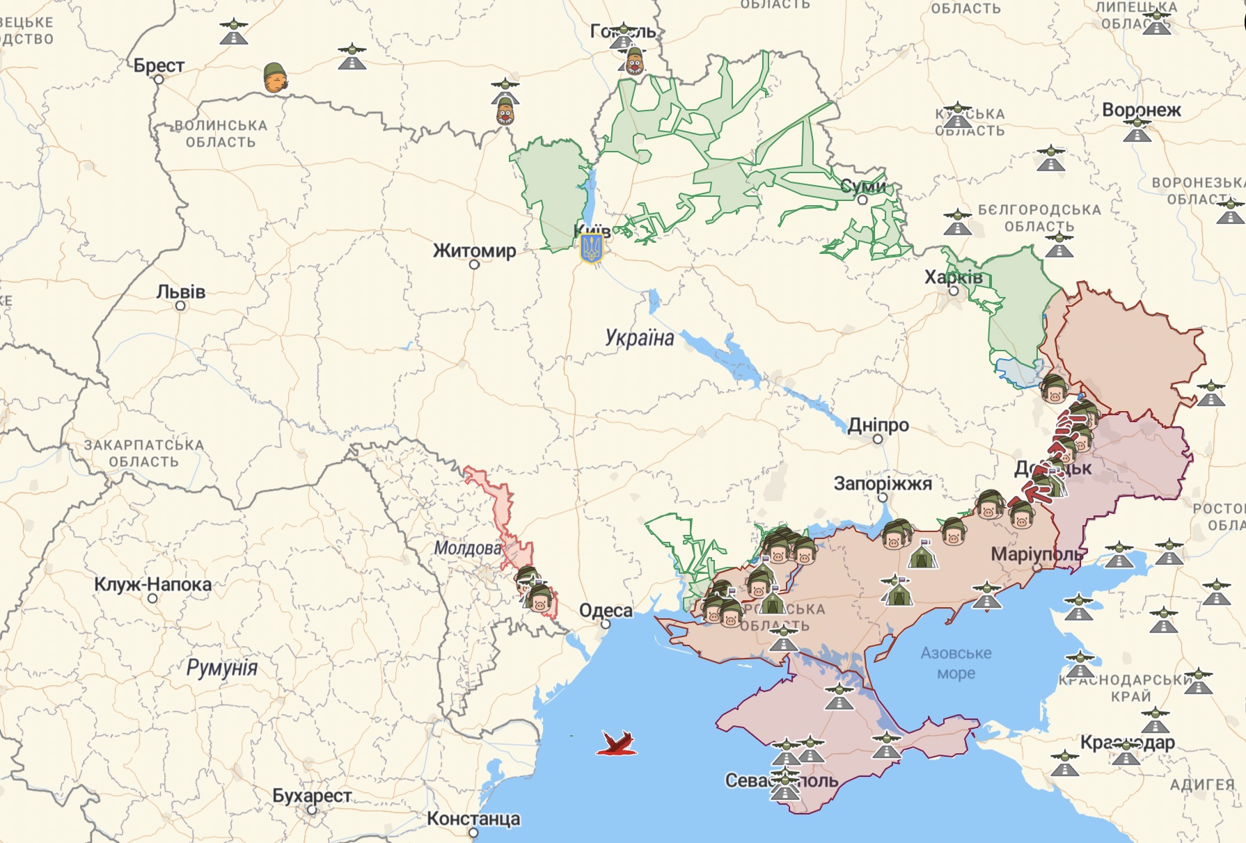 Онлайн-карта бойових дій від Deep State станом на 27 вересня 2022 року