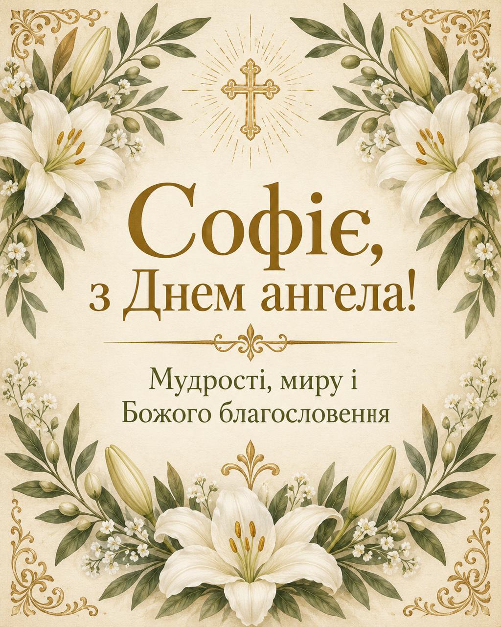 Привітання з Днем ангела Софії