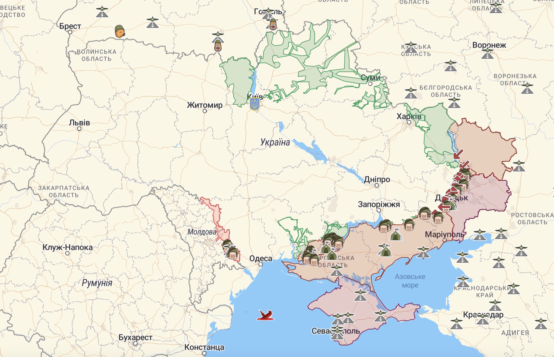 Онлайн-карта бойових дій від Deep State станом на 3 листопада 2022 року